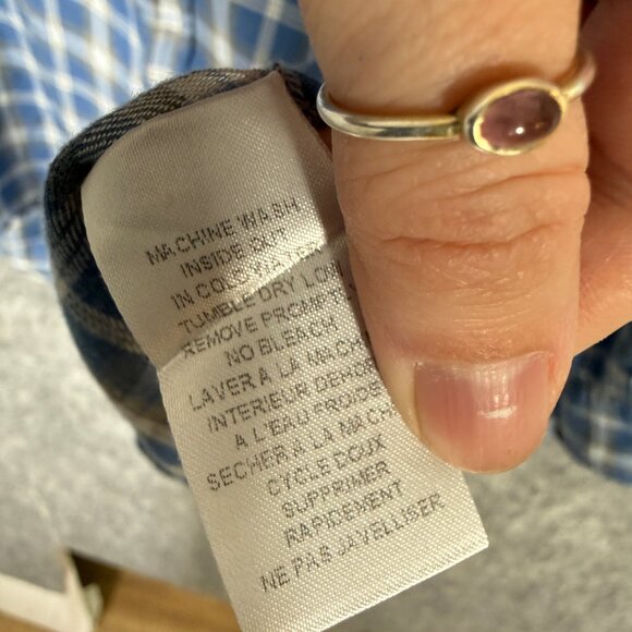 Frank & Eileen "Eileen" Button Down Shirt Blue White Plaid Modal Everyday M - Picture 6 of 8